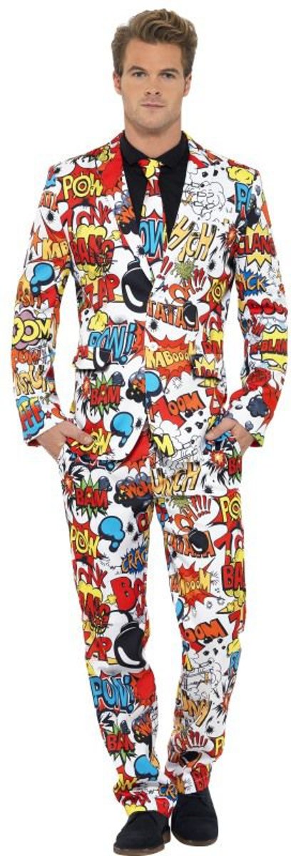 Extravagant Herenkostuum Keurig Pak Stripverhaal Comic Man | XL | Carnaval kostuum | Verkleedkleding